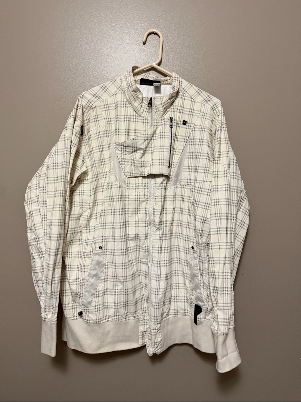 Rocawear Ivory Plaid Zip Windbreaker